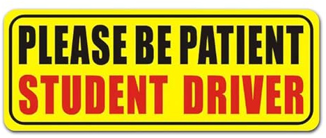 PSL Reflektierendes Autoschild für Studentenfahrer, Aufschrift Please Be Patient Student Driver, gelber großer fetter Text, Fahrzeug-Sicherheitsstoßstangenmagnet für Fahranfänger oder Anfänger, 25,4