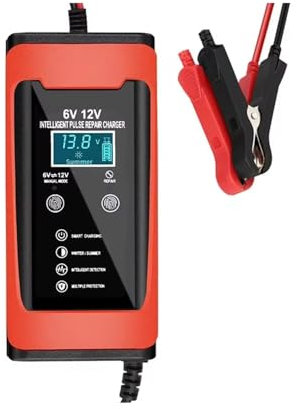 Chargeur Voiture Chargeur Batterie Au Plomb-Acide Intelligent 6V 12V 6 A Cycle Charge Rapide Affichage LCD Réparation Automobile Chargeur D'impulsion Universel Chargeur Voiture USB(EU)