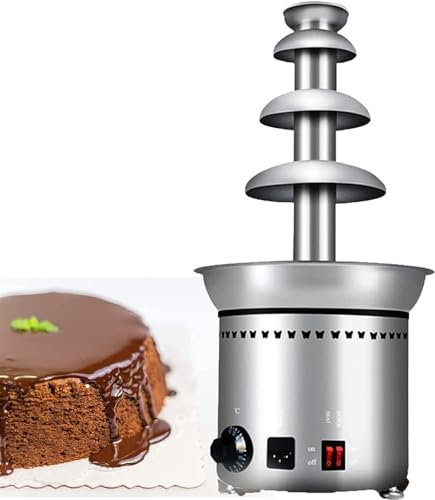 EORNYHQMY Fountain Chocolate,Commercial Chocolate Fondue Fountain,Digital Display,Chocolate Waterfall Melting Machine 4 Tier