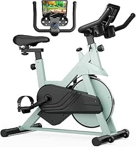 Superun Bicicleta Estática para Interior, Bicicleta Estacionaria con Resistencia Magnética Ajustable, Bicicleta Estacionaria con Pantalla LCD y App, Capacidad de Carga de 136 kg