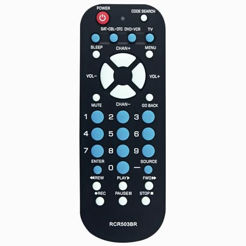 RCR503BR Télécommande universelle de rechange pour téléviseurs RCA multi-marques magnétoscopes DVD