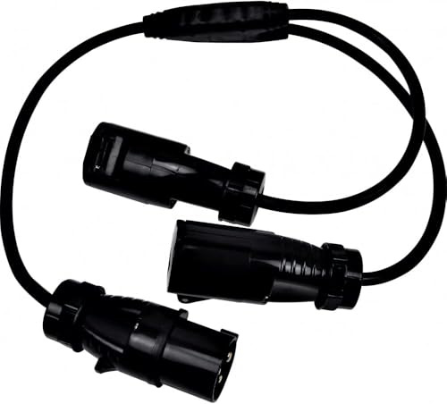 SDOPPIO IN GOMMA CON CAVO IN NEOPRENE 3G2,5 SPINA CEE + 2 PRESE CEE 16A PER SPETTACOLO O COLONNINA CAMPER CAMPEGGIO CERTIFICATO