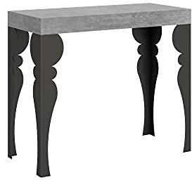 Consolle allungabile 90x40/300 cm Mira Cemento telaio Antracite