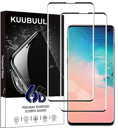 KUUBUUL Verre Trempé pour Samsung S10, [2 Pièces][Empreinte Digitale Reconnaissable][Vitre Protecteur 9H Dureté][Sans Bulles][Anti-rayures] Film Protection Écran pour Samsung Galaxy S10