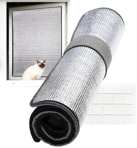 Película aislante de invierno para cristales – de aluminio Bifacceral Reflective para aislamiento térmico, protección contra el frío | cubierta térmica para ventanas llenas de diseños y puertas
