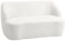 HOMCOM Sofa 2-Sitzer 142 cm Couch Polstersofa mit Armlehne, geschwungenem Design, Modernes Doppelsofa mit Viles-Optik, Loungesofa für Wohnzimmer, Keine Montage erforderlich Cremeweiß