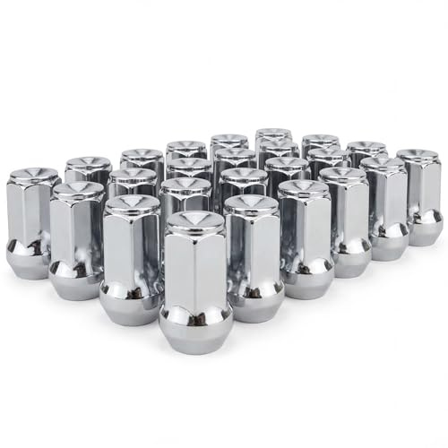 HASKYY 24x Radmuttern M14x1,5x41 mm Kegelbund 60° SW19 (Schlüsselweite) 6-Loch Chrom Radmutter passend I kompatibel mit Dodge RAM ab 2019