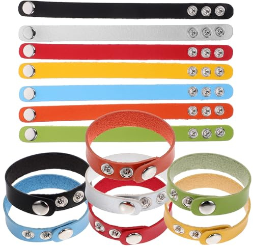 Verstellbares Lederarmband Blanko zum Gravieren 14 Stück für Handgelenk | Farbiges Leder, Angenehm zu Tragen, für Alltag und Team Events, Einfach Individuell Gestaltbar