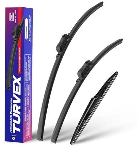 TURVEX Wiper Blades for Kia Sportage 2022 to 2026, Complete Front Window Wiper and Rear Wiper Set, 26 18 11 Windscreen Wipers Blade Set - Quiet & Easy Installation (2+1)