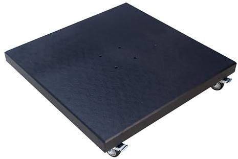 AXI Sonnenschirmständer aus Granit mit Rollen in Schwarz | Ständer für Ampelschirme bis 3 x 3 Meter fahrbar | 90 Kilo