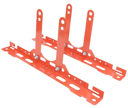 Mulcort Herramienta de alineación de ruedas, calibre universal resistente con 2 cintas métricas y tornillos de montaje para coches, SUV, UTV, ATV, garaje, color naranja y rojo