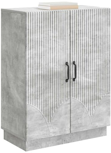 vidaXL Sideboard Betongrau 66 x 34,5 x 87 cm Holzwerkstoff, Moderner Speisezimmer-Buffet, rechteckige Sideboard-Aufbewahrung, schickes Möbel, Elegante Essentials