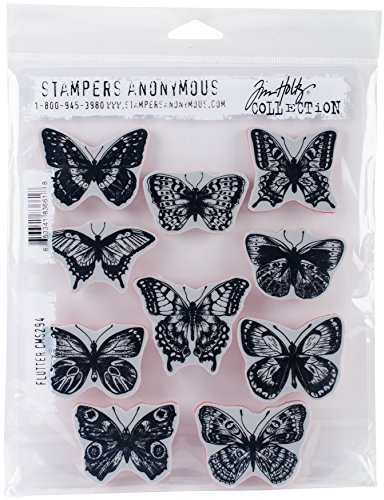 Stampers Anonymous Art Gone Wild Tim Holtz Flutter selbst Gummi-Stempel-Set, Mehrfarbig