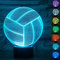 KINGCOO 3D Illusion Tischlampe Nachtlampe, LED 7 Farben ändern Touch Switch Schreibtischlampe Nachtlichter Schlummerleuchten für Kinder Valentinstag Geburtstags Geschenk (Volleyball)