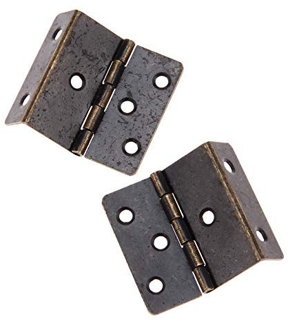 Yetaha 2PCS Vintage Hinges, Three Fold Retro Hinge with 12 Screws, Decorative Box Hinges for Door, Cabinets, Furniture, Vintage Jewelry Chest, Antique Bronze