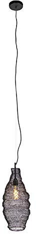 Qazqa - Orientalisch Orientalische Hängelampe I Pendellampe I Pendelleuchte schwarz - Nidum Rombo I Wohnzimmer I Schlafzimmer - Stahl Rund - LED geeignet E27