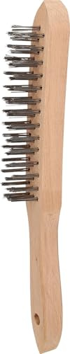 BRILLIANT TOOLS BT706003 Stainless Steel Hand Wire Brush 3 Rows 290 mm [Powered by KS Tools]