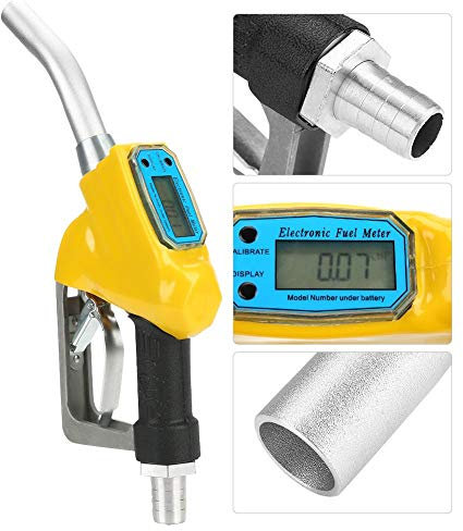 Nozzle with Mechanical Counter 75L / min 0,25MPa, Aluminum Diesel Pump Pistol Transfer Pump Manual for Diesel Petroleum Gasoline