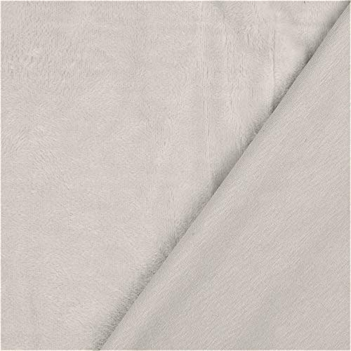 Alpenfleece mit einer glatten Seite Kuschelfleece - 0,5 m - Winterfleece - Breite 153 cm - 320g/m² (Weiß)