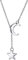 FOCALOOK Lariat Kette Mond Stern Damen Y-Kette Edelstahl 70cm lange verstellbar Halskette für Freundin trendig Modeschmuck Accessoire für V-Ausschnitt Pullover Kleid