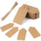 HAKACC Brown Gift Tags, 100 PCS 10 x 5cm Kraft Gift Tags Brown Paper Tags with String for Present Christmas Wedding Name Tags