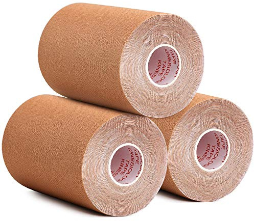 Gsbomzap Kinesiology Tape, 3 Pack 4in x 5.5yd Water Resistant Athletic Tape