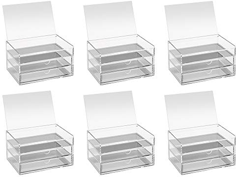 OSCO Acrylic 3 Drawer Chest with Flip-Up Lid (Pack of 6)