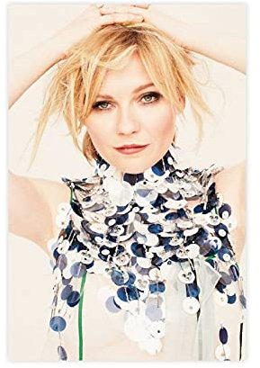Sänger-Poster Kirsten Dunst 17, Leinwand-Poster, Wandkunst, Deko, Bild, Gemälde für Wohnzimmer, Schlafzimmer, Dekoration, 60 x 90 cm, ungerahmt: