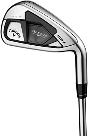 Callaway Golf Rogue ST MAX Einzeleisen (Linke Hand, Stahlschaft, steife Flex, Approach Wedge)