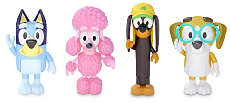 Bluey Muñecos, Multicolor, 4 Unidad (Paquete de 1)