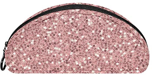 Mäppchen Roségold Weiße Pailletten Weicher Reißverschluss-Bleistift-Organizer, Make-Up-Taschen