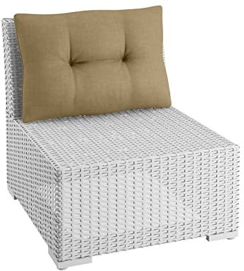 sunnypillow Coussin de Jardin pour Chaise Fauteuil Rotin | Anti UV - Intérieur/Extérieur | Dossier – Coussin idéal pour Balcon, Terrasse 70 x 40 x 12 cm - Brun