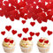 Xsstarmi 40 Pack Love Heart Cupcake Toppers Glitter Sweet Love Valentine Cupcake Picks for Valentine's Day Theme Bridal Shower Marriage Anniversary Party Cake Decorations Supplies Red