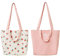 PLATEYTR Sac en Toile Double Face en Coton et Lin,Sac en Tissu, Sac à provisions, Coton épaule Double poignée Toile Messenger Bag pour Femmes, Enfants(Strawberry,31 * 10 * 31cm)