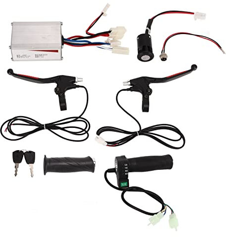 SUNGOOYUE 12V 250W Gebürstetes Steuergerät, 4-Gang-Drosselgriff-Hebel, Elektrisches Türschloss-Set, Elektrisches Fahrrad-Roller-Kabel, Detanglers-Antriebs Komponenten