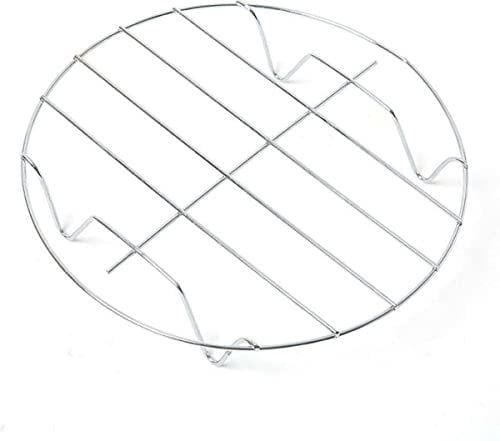 YUGN Parrilla redonda de acero inoxidable, 23 cm, para microondas, redonda, rejilla de horno, rejilla universal