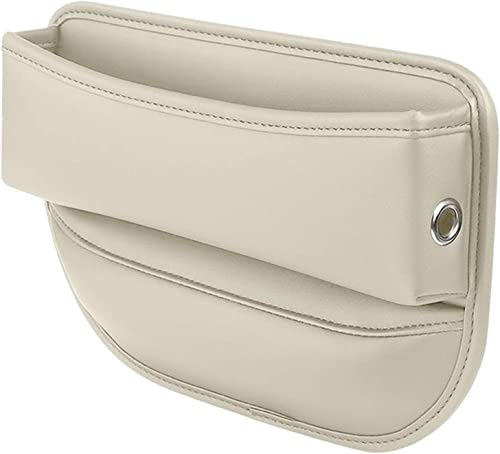 RUFD Car Seat Gaps Filler Organiser for Land Rover Range Rover Evoque/Range Rover Sport/Range Rover Velar, Seat Storage Box Leakproof PU Leather Car Console Side Pocket, Accessories,C Beige