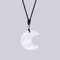 Collar De Cristal De Luna Creciente Colgante De Cristal De Roca De Piedra Natural Collar De Envoltura De Cuerda Negra Para Hombres Y Mujeres Joyería De Boda De Uso Diario O De Fiesta,Como Se Muestra