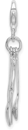 Auriga Fine Jewelry 925 Sterling Silver Cutlery Pendant (L- 44 mm, W- 6 mm)
