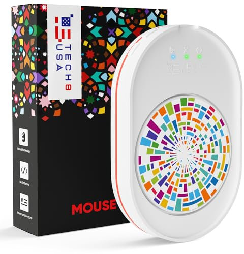 HJZWTS Tech8 USA Mouse Mover Device, Undetectable Mouse Jiggler for Laptops, PC, No Software, Random Movement, Patented, Designed, Engineered, Packaged in USA - 3D Hologram Glass