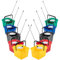 Red, Green, Yellow, Blue & Metallic 12 Litre Cotton Mop & Bucket Hard Floor Cleaning Set With Wringer & Pouring Lip (Red, 1 Set)