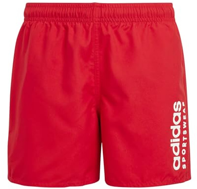 adidas Jungen Sportswear Essentials Logo CLX Swim Shorts Kids, Better Scarlet/White, 13-14 Years