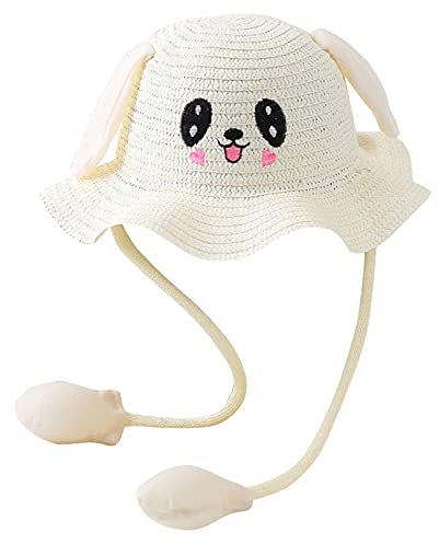 Enfants Lapin Oreilles Sac Chapeau de Paille Été Bébé Chapeau de Soleil Chapeaux Air avec Mouvement Enfants Bébé Laine Bonnet, c, Taille unique