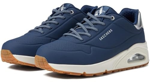 Skechers Sneaker da donna Uno-Shimmer Away, Blu navy/Oro rosa, 35.5 EU