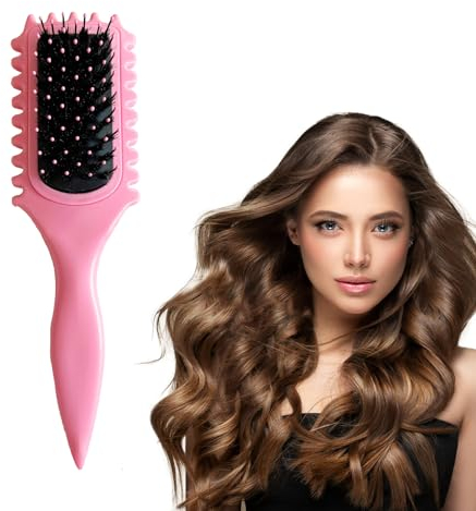 Damen Define Styling Brush Curly Hair Brush, Define Styling Stylingbürste Bürste für Locken, Locken Bürste Brush Curl Defining Brush Formen Definieren von Locken(Rosa )