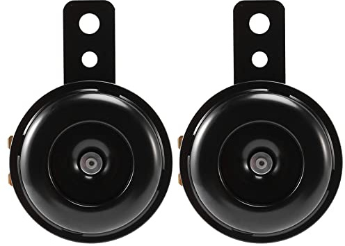 Haopeuk 2X 6V Schwarz Elektrische Hupe für Auto Motorrad Lastwagen Fahrzeug, 750016355