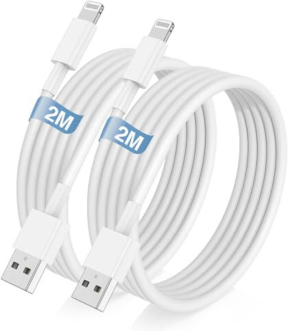 Câble iPhone 2M, [Apple Certified] Lot de 2 Chargeur iPhone Original, Long Fil Cordon Lightning vers USB A Rapide, Cable de Charge pour Apple iPhone 14 Pro Max/13 Mini/12/11/X/XS/XR/8 Plus/7/6