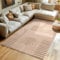 Hochflor Teppich Wohnzimmer Küchenteppich Schlafzimmer Läufer Flur Skandi Boho Teppich 3D Design Flauschig Weich, Größe: 120 x 170 cm Farbe: Rosa