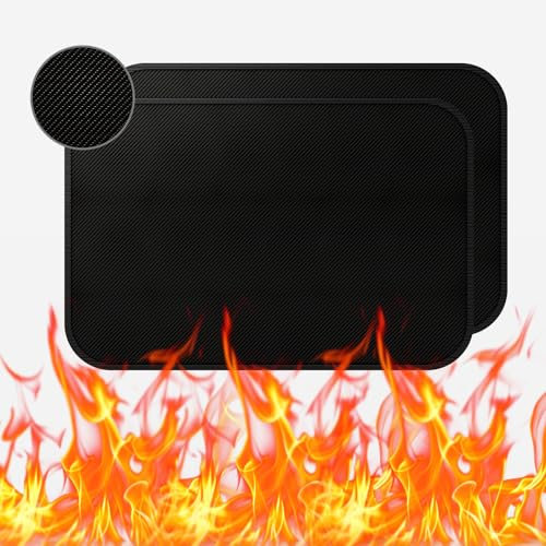2 Stück Hitzebeständige Unterlage, Hitzeschutzmatte 60x 40cm Feuerfeste Unterlage, Hitzebeständige Matte für Luftfritteuse, Silikonmatten für Küchentheke, Arbeitsplattenschutz (300, Gramm)