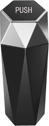 Auto Mülleimer Mit Deckel für Dodge Avenger Caliber Dart Neon SRT-4 Viper Stratus, Hängende Aufbewahrungsbox Tragbarer Auslaufsicherer Fahrzeug Mülleimer,B-Silver